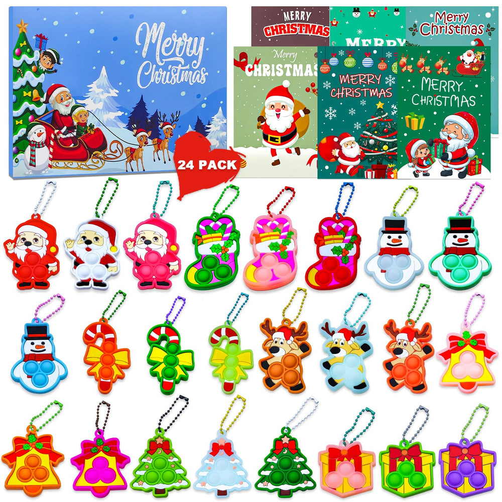 YXOTJHS Christmas Pop Its Bulk 24 Styles: vibrant classroom-friendly sensory fidget for classroom rewards.