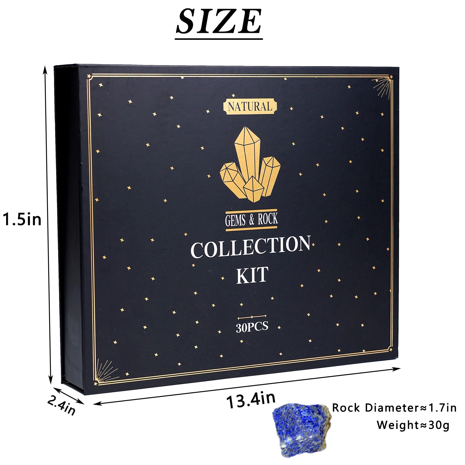 YXZZWL Rock Collection for Kids learning guide provides color visuals for exploration.