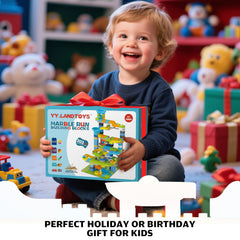 YY LANDTOYS 203 colorful pieces spark creativity for endless custom marble track designs
