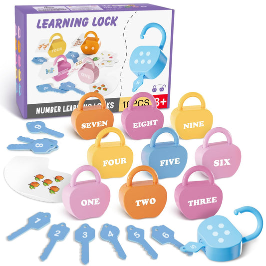YYDeek lock and key set with apple shapes for fine motor and problem solving.