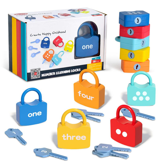 YYDeek lock and key set with numbers and dots for counting