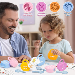 YYDeek locks and keys support sensory play and busy hands during playtime.