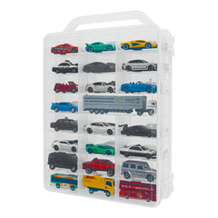 YYDS 48-car storage case with handle for easy portability and organization.