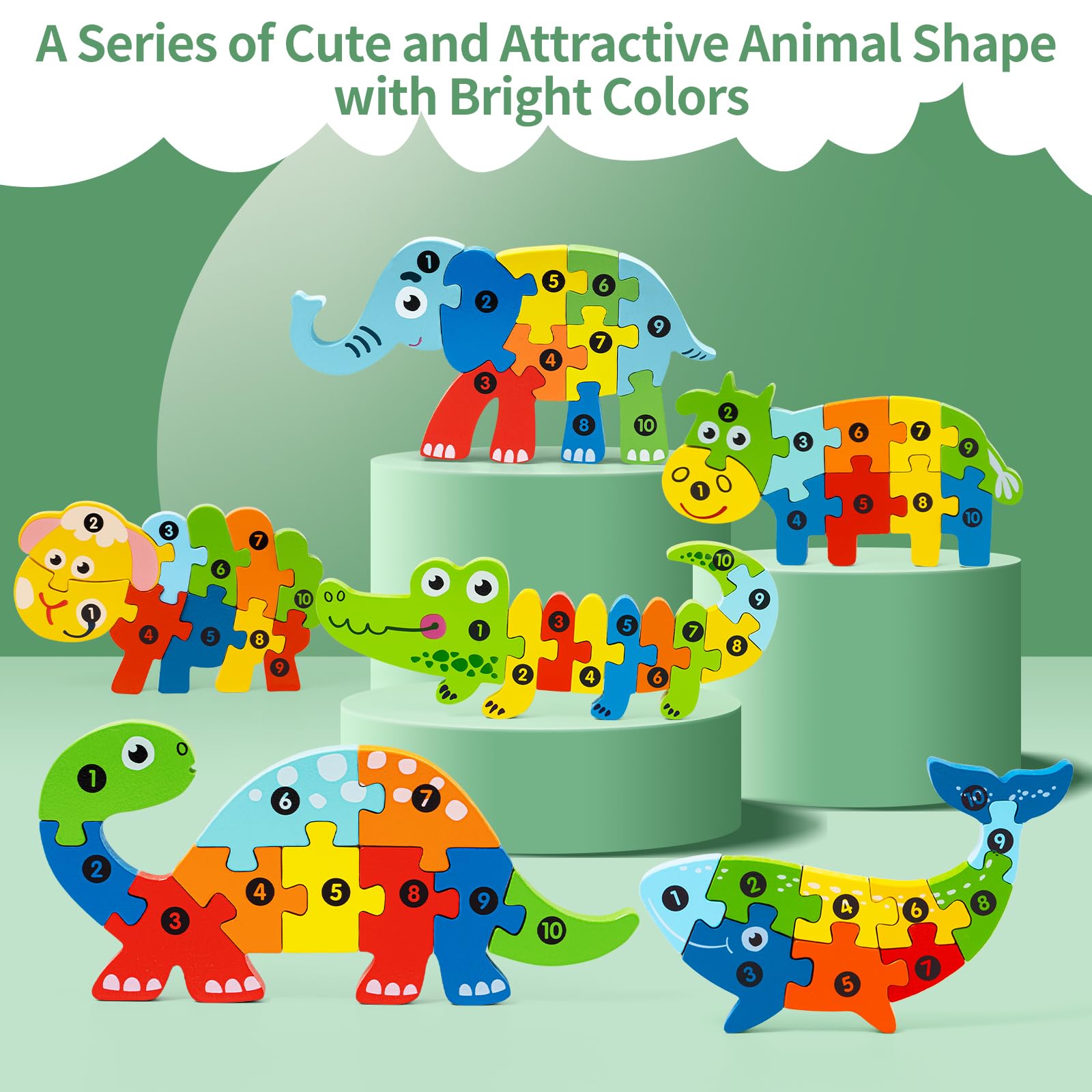 YySiRui elephant puzzle image encourages color recognition and problem solving