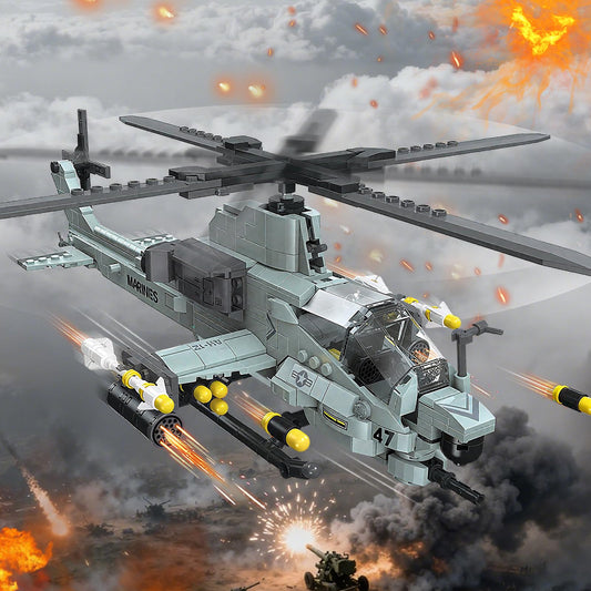 YYKNGYI AH-1Z Viper dual rotors highlight the dynamic, action-ready design.