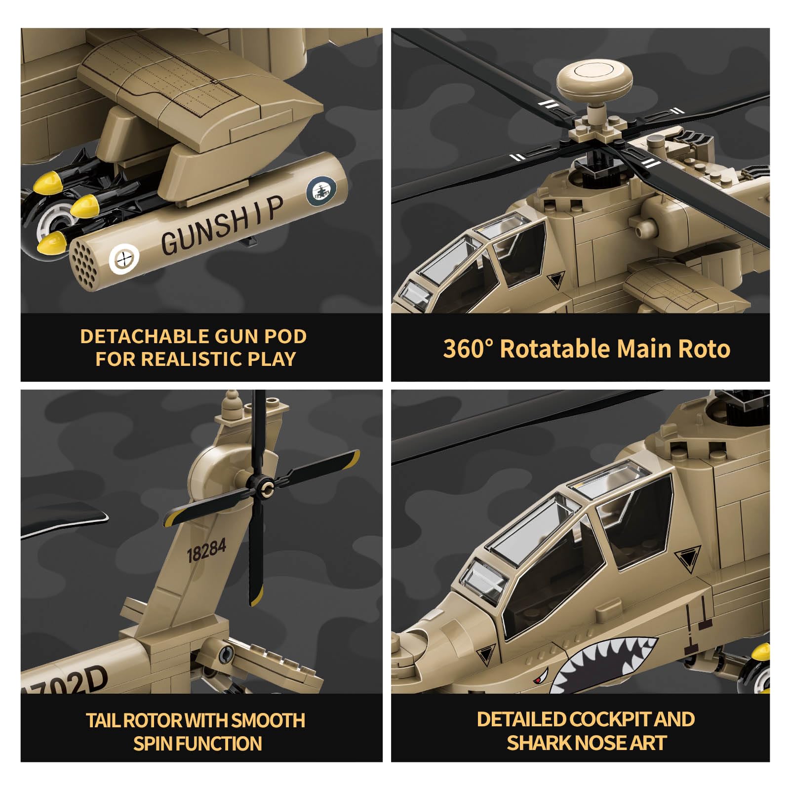 Desert camouflage colorway of the YYKNGYI building set
