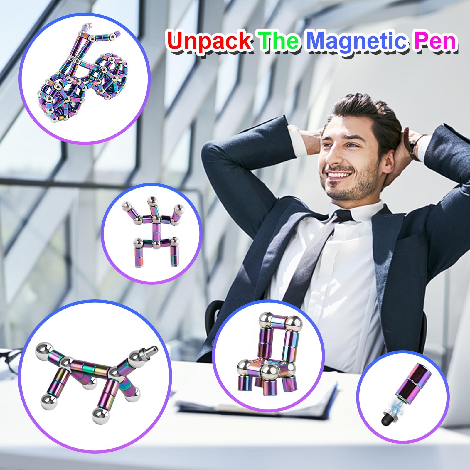 YYMHMF magnetic fidget pen for ages 8-13 with endless sculpture ideas