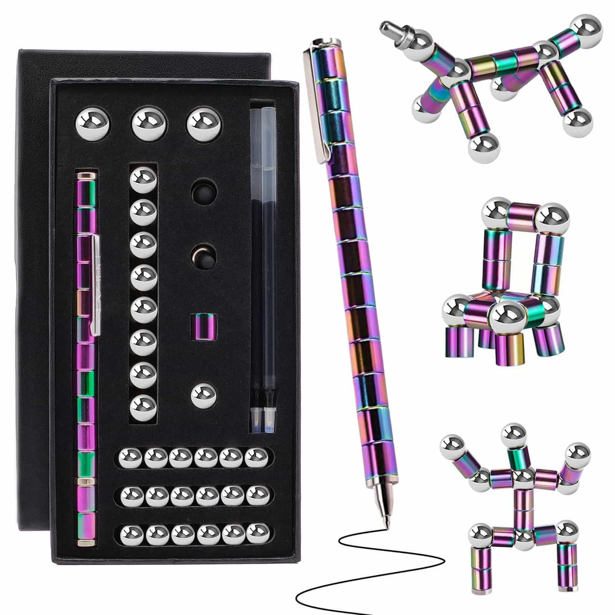 YYMHMF magnetic fidget pen writing smoothly and transforming into creative shapes