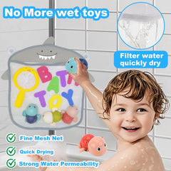 YYMHMF mesh organizer keeps bath toys dry and organized after splash