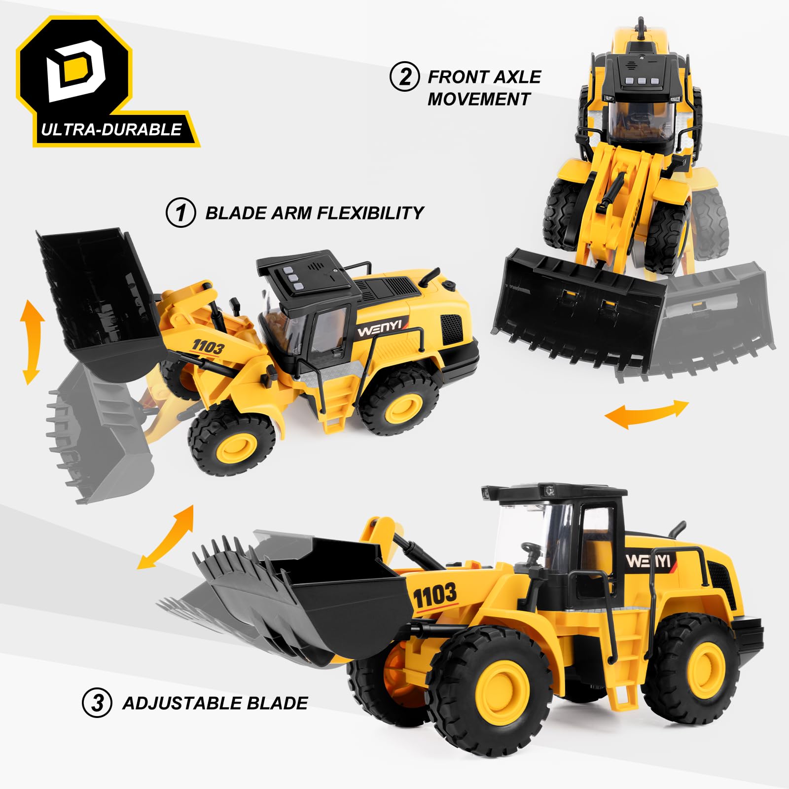 YySiRui bulldozer heavy tires grip sand, dirt, and carpets.