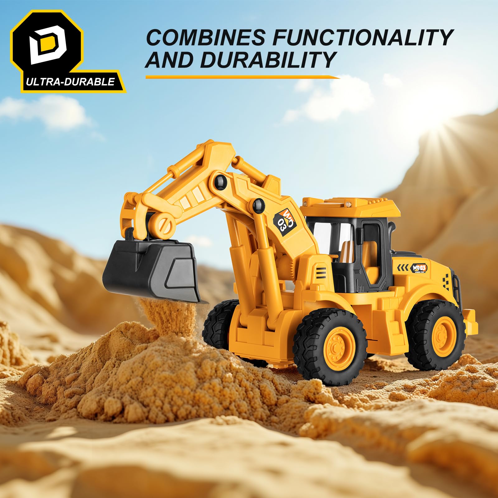 Compact size of YySiRui excavator toy designed for little hands