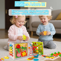 YySiRui wooden activity cube color matching sticks drop for color awareness