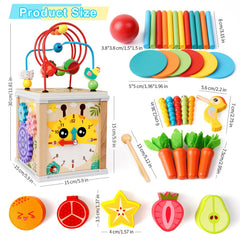 YySiRui wooden activity cube learning clock panel supports time recognition