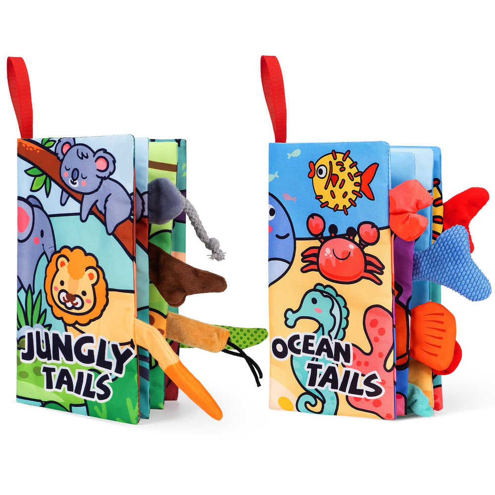 YySiRui baby books with blue cover for gentle tactile exploration.