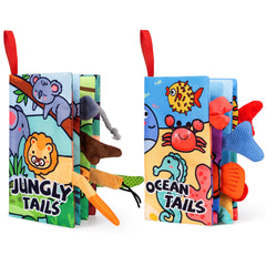 YySiRui baby books with blue cover for gentle tactile exploration.