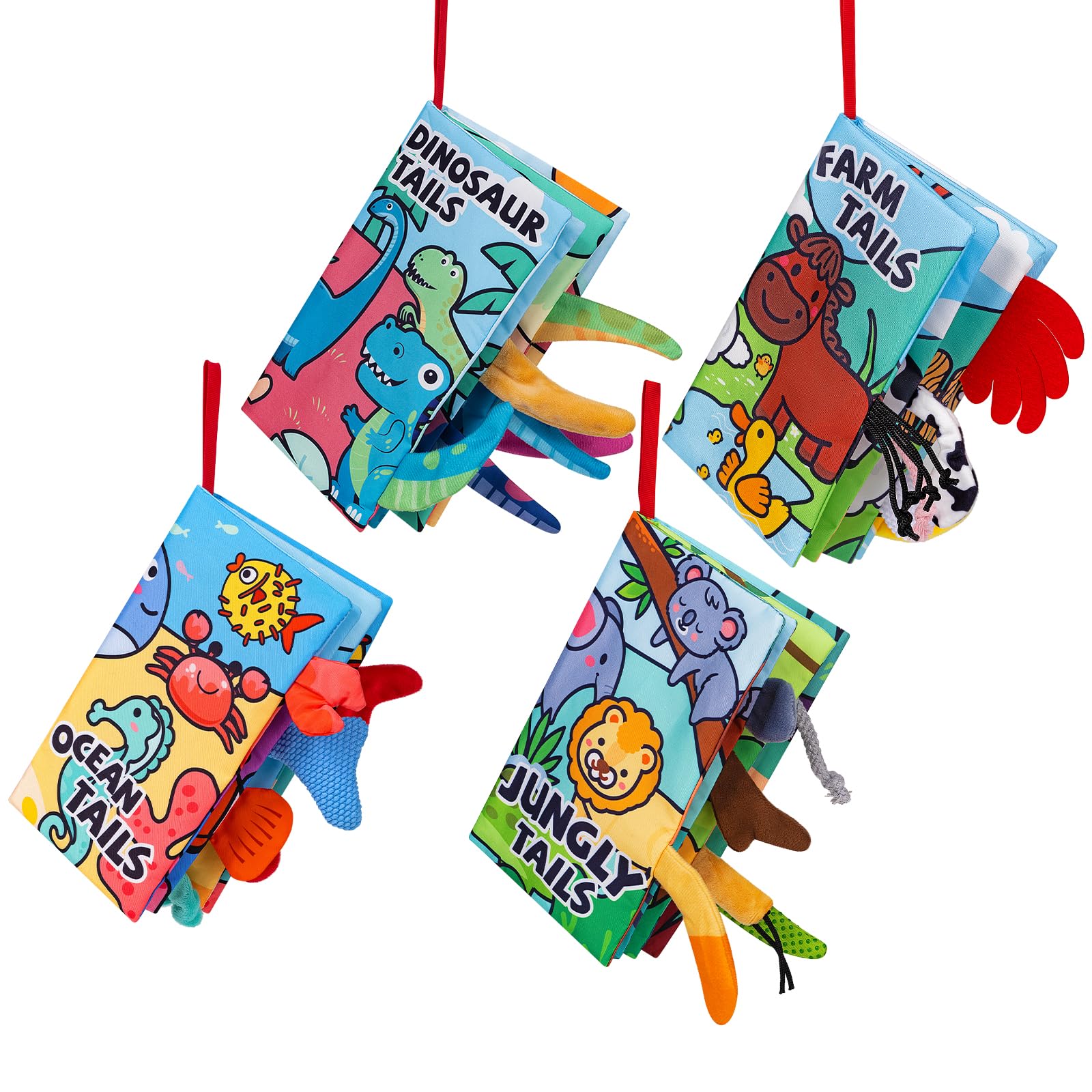YySiRui 4-pack baby books cover in soft fabric for gentle newborn exploration