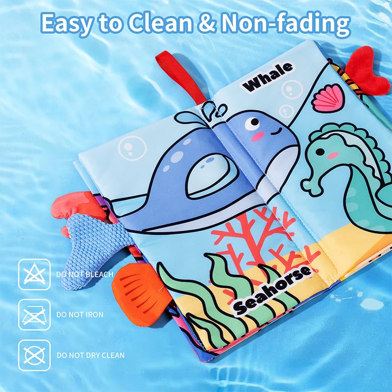 YySiRui tummy-time friendly fabric book strengthens neck and shoulder awareness.