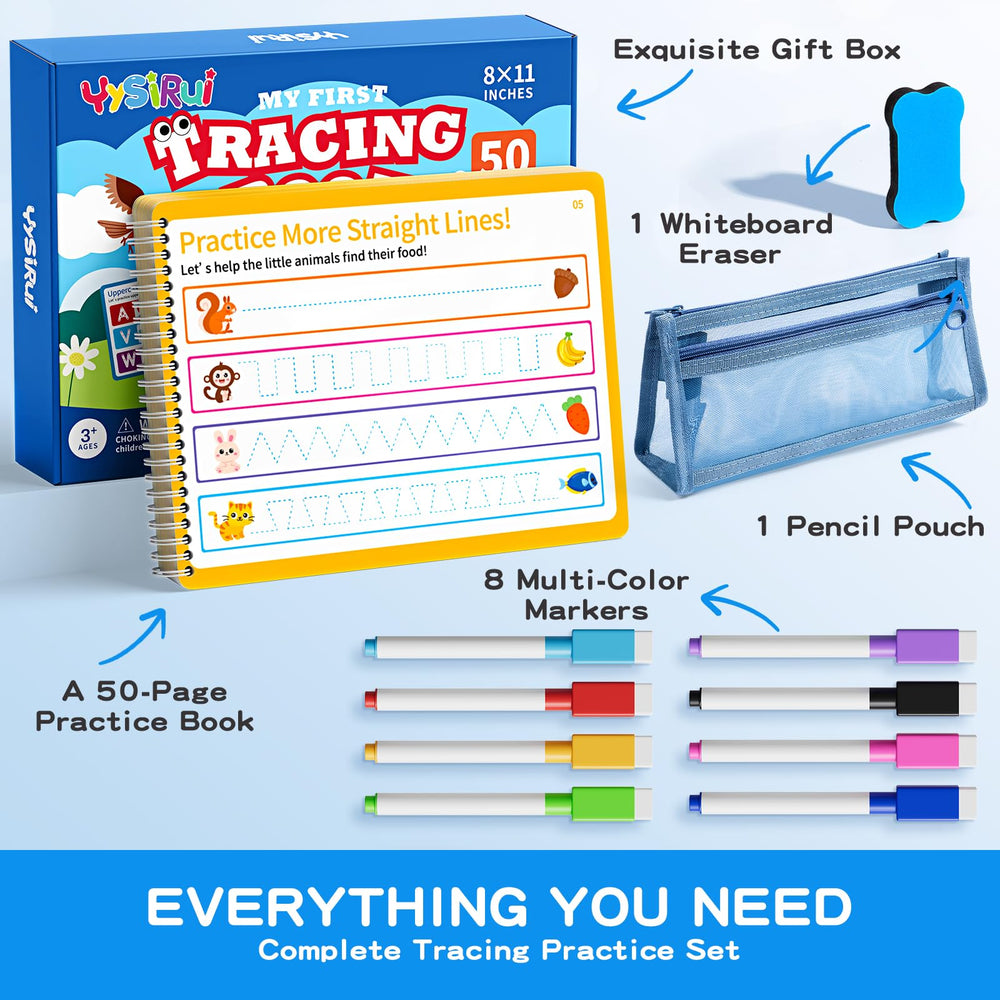 YySiRui eight-pack dry-erase markers designed for reusable handwriting practice