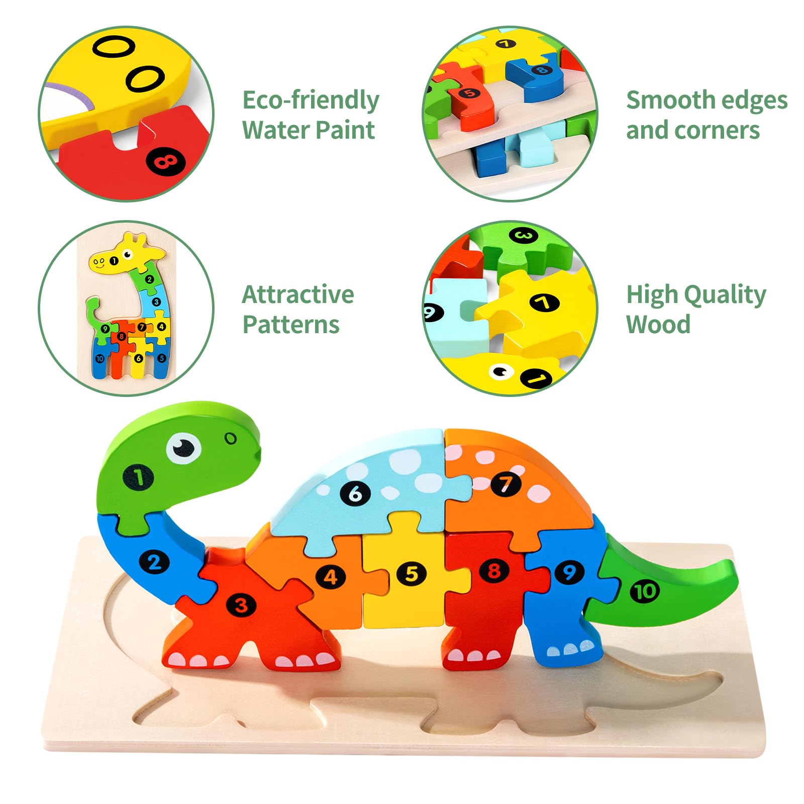 YySiRui wooden animal puzzle dolphin: promotes focus and precise hand movements during play.
