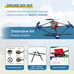 YYSOLDERIC DIY Drone Kit with brushless motors for powerful, stable flight practice.