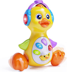 Yzata musical flapping yellow duck crawling tummy time boosts visual tracking and motor exploration.