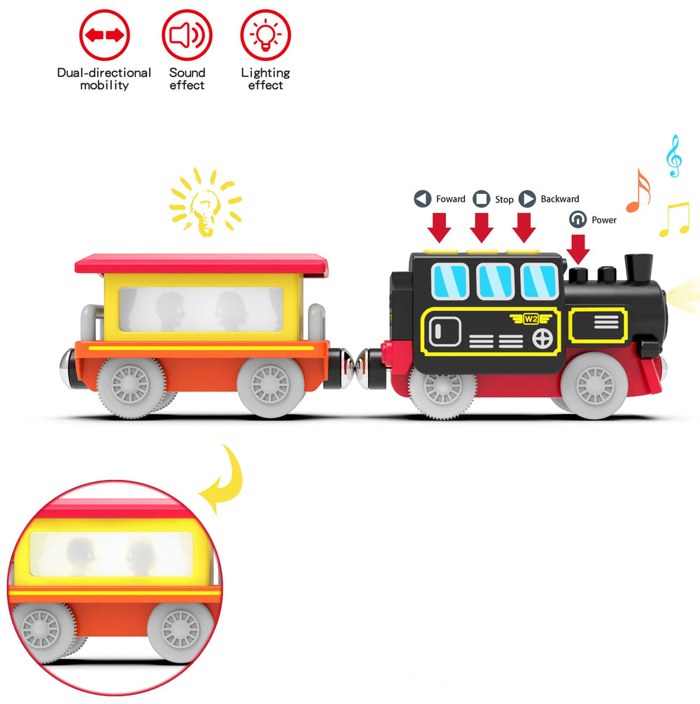 Z MAYABBO battery locomotive train side view highlighting retro steam design.