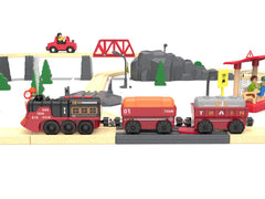 Battery-powered locomotive ready for cordless play