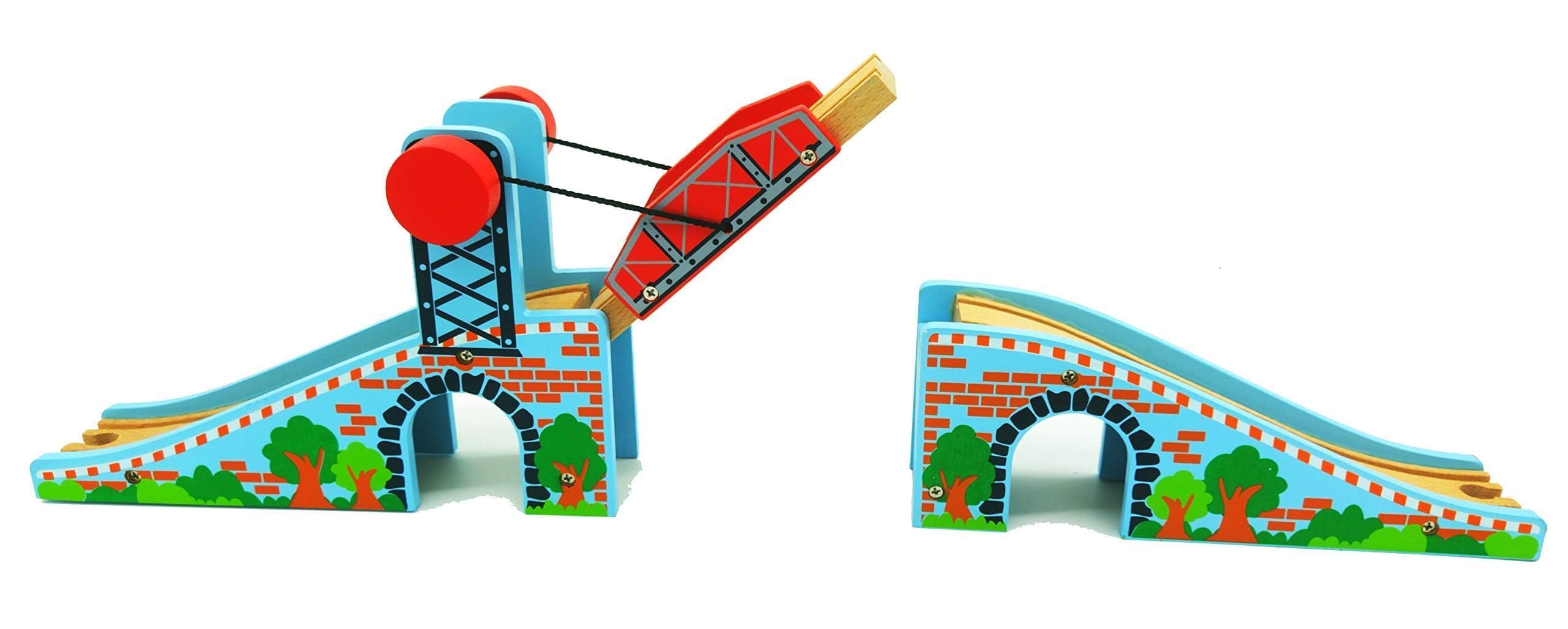 Z MAYABBO bridge tunnels integrate playful passageways in wooden layouts.