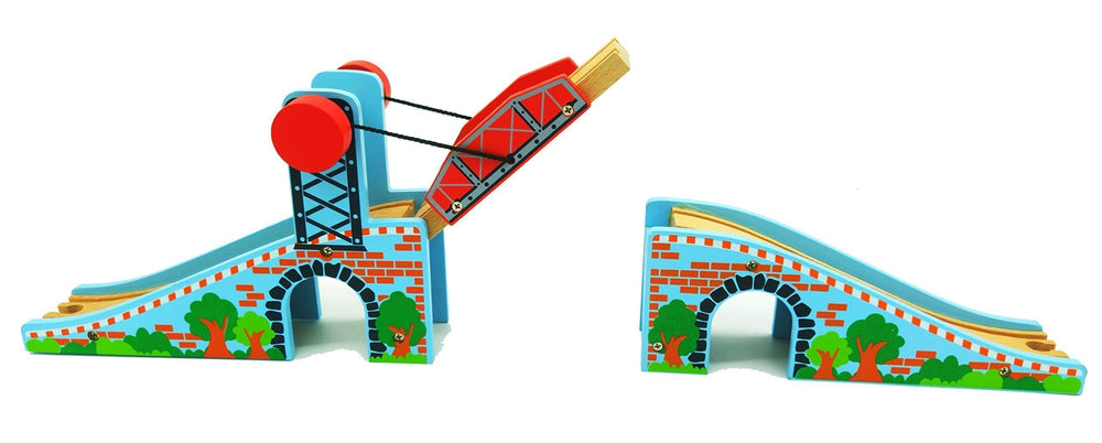 Z MAYABBO bridge tunnels integrate playful passageways in wooden layouts.