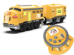 Z MAYABBO motorized train front view with bright lights for immersive playtime.