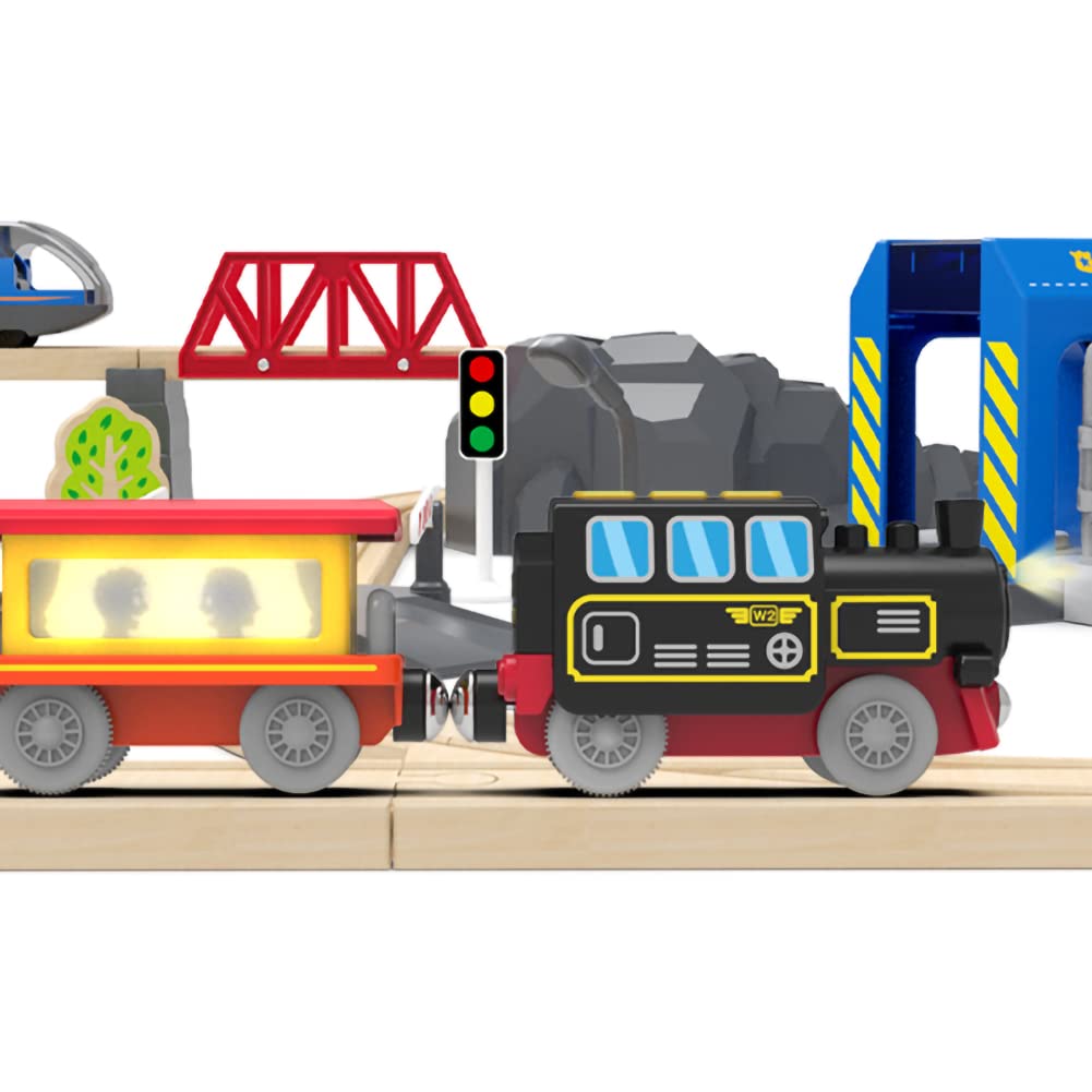 Z Mayabbo motorized train with magnetic connection linking carriages for seamless play