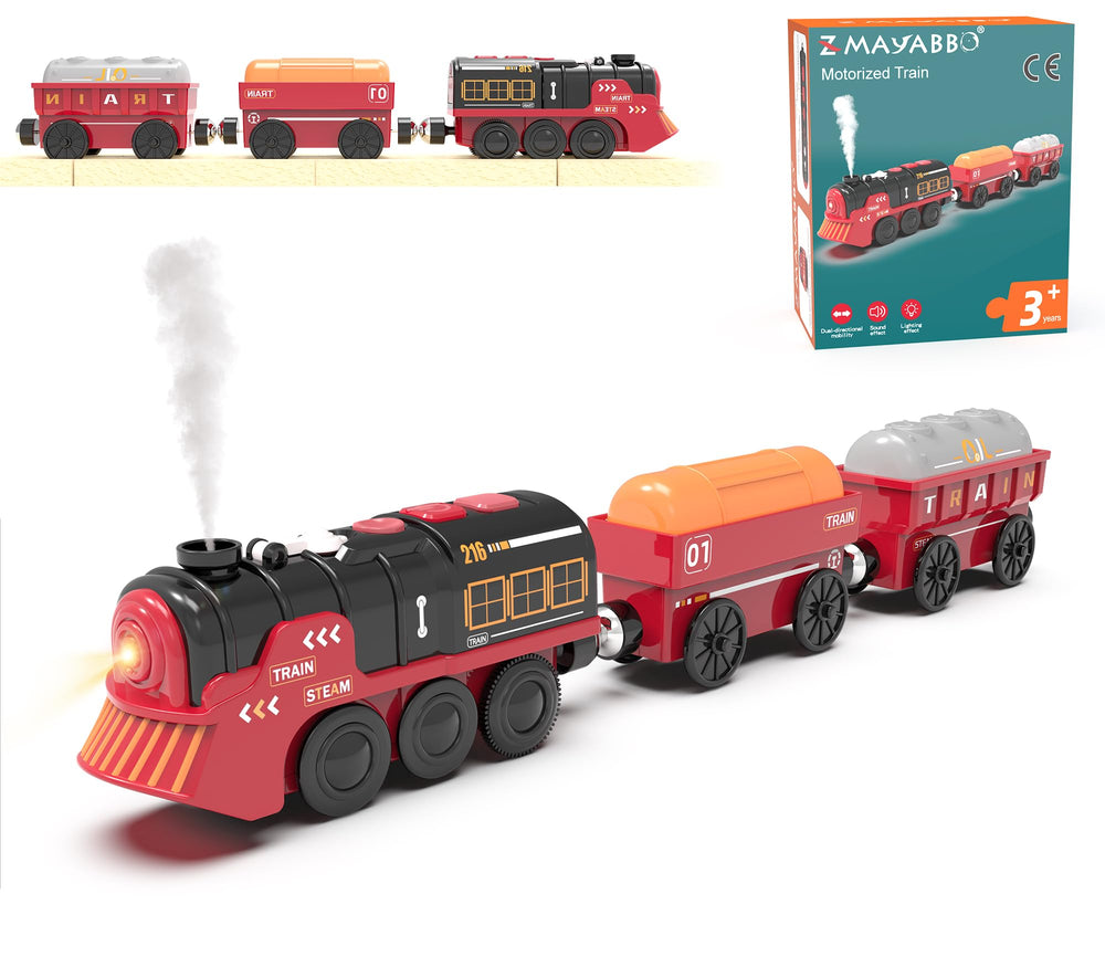Z MAYABBO steam train front view with lights for immersive play