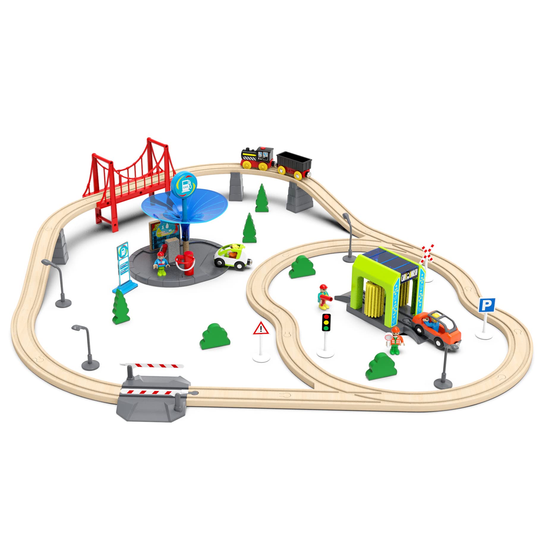 Z MAYABBO train figures with poseable joints for storytelling on the track