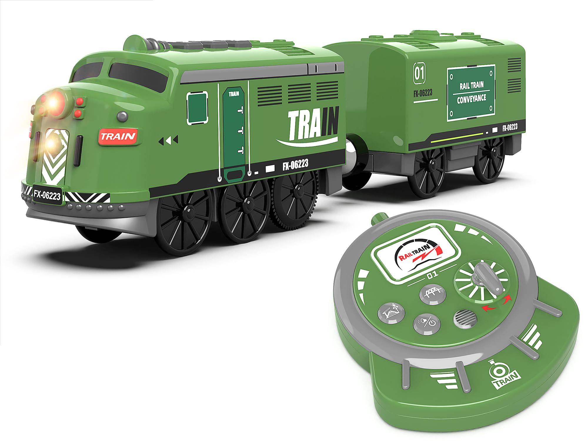 Z MAYABBO locomotive with front lights enhances immersive pretend travel.