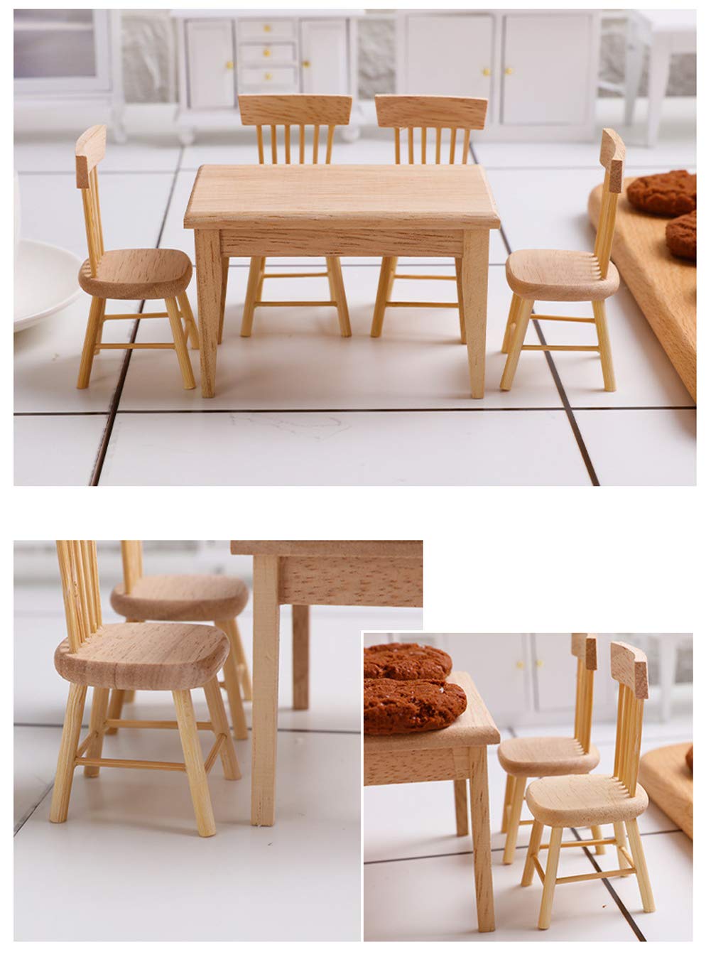 Z MAYABBO wooden dollhouse furniture set for durable, eco-friendly interiors.