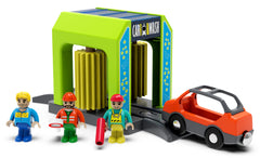 Z MAYABBO wooden train car wash station for kids, inviting imaginative play