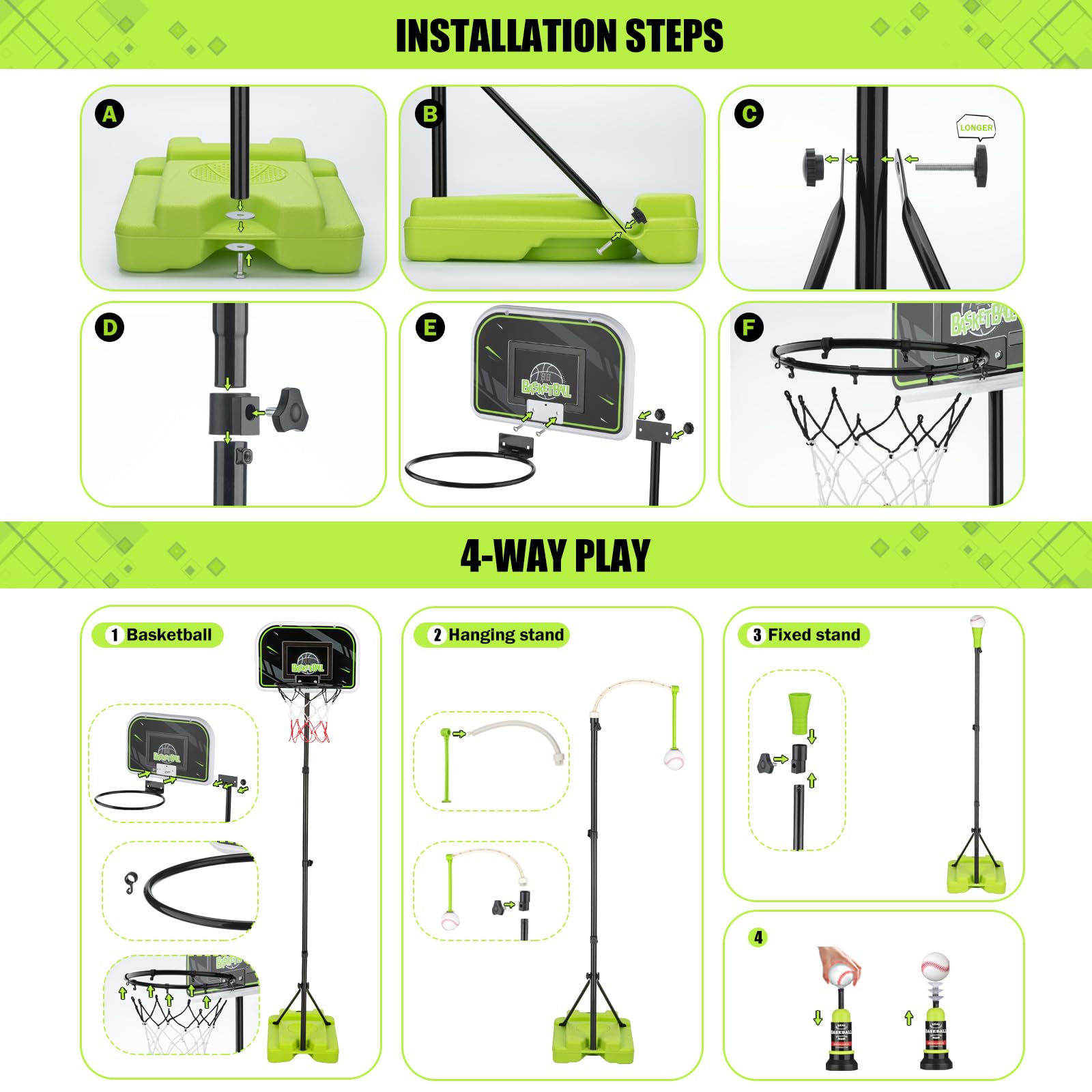 ZACEAC stable triangular base keeps the set steady during energetic play.