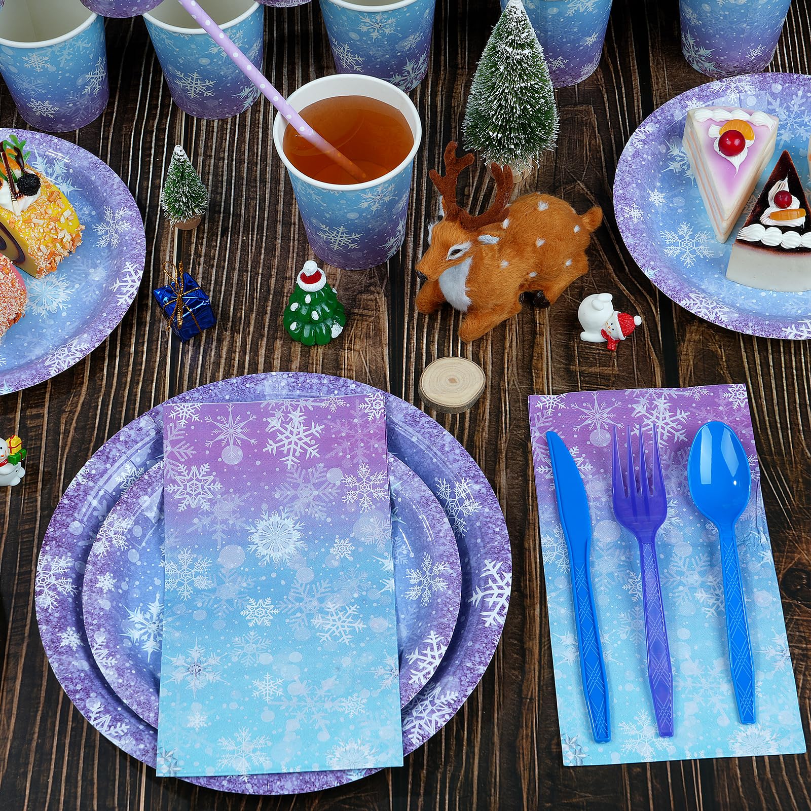 Zachely winter snowflake napkins 4.3x7.9in for quick cleanup