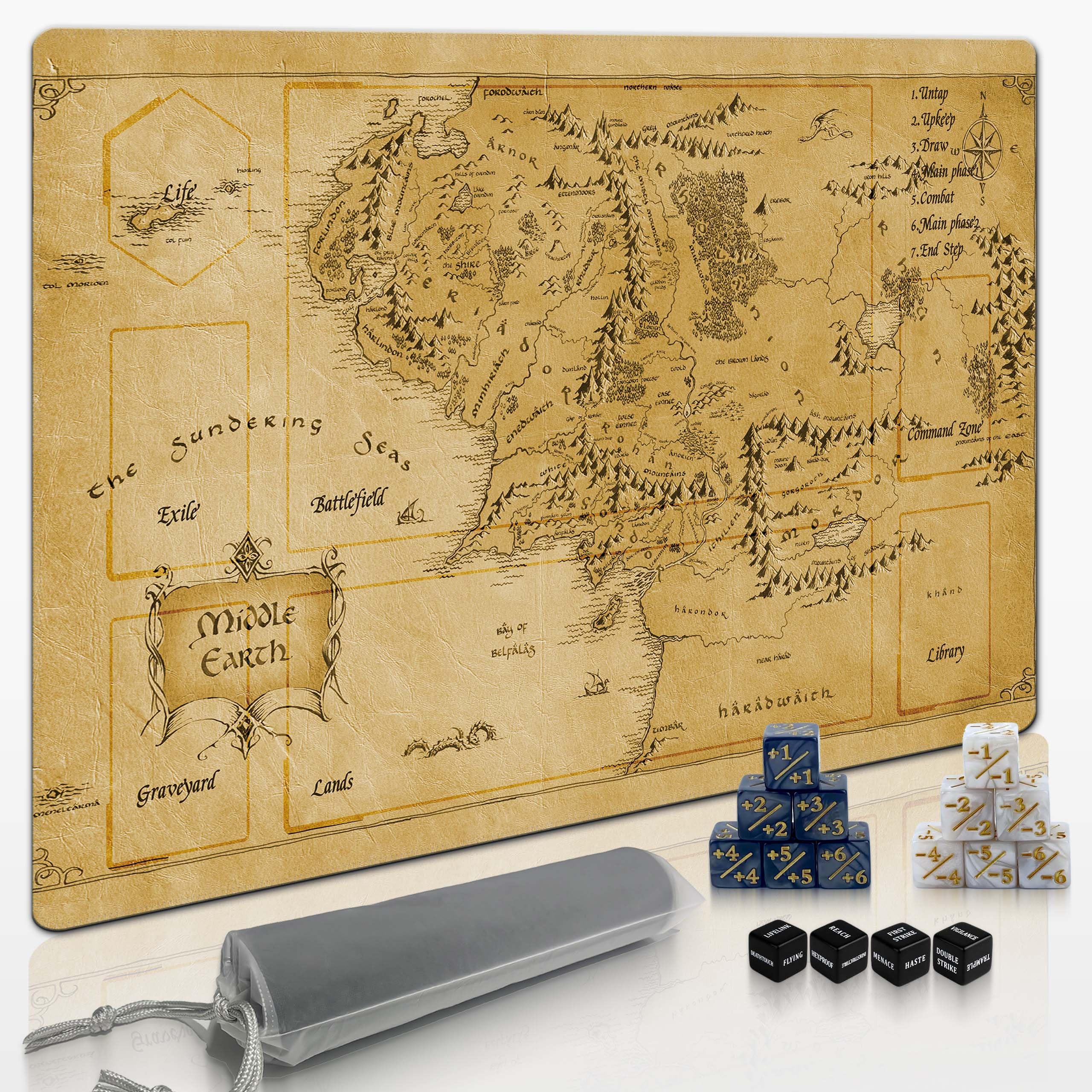 Zacknoble MTG playmat 24x14 with non-slip surface for stable card play