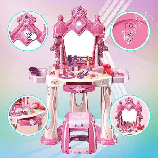 zaddgiuuy dressing table stool provides stable seating for imaginative styling play