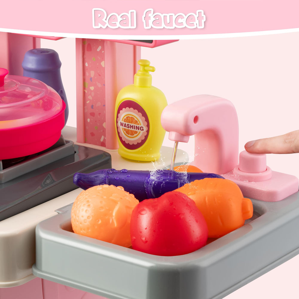 Zaddgiuuy Kids Kitchen Playset oven door for realistic baking role-play