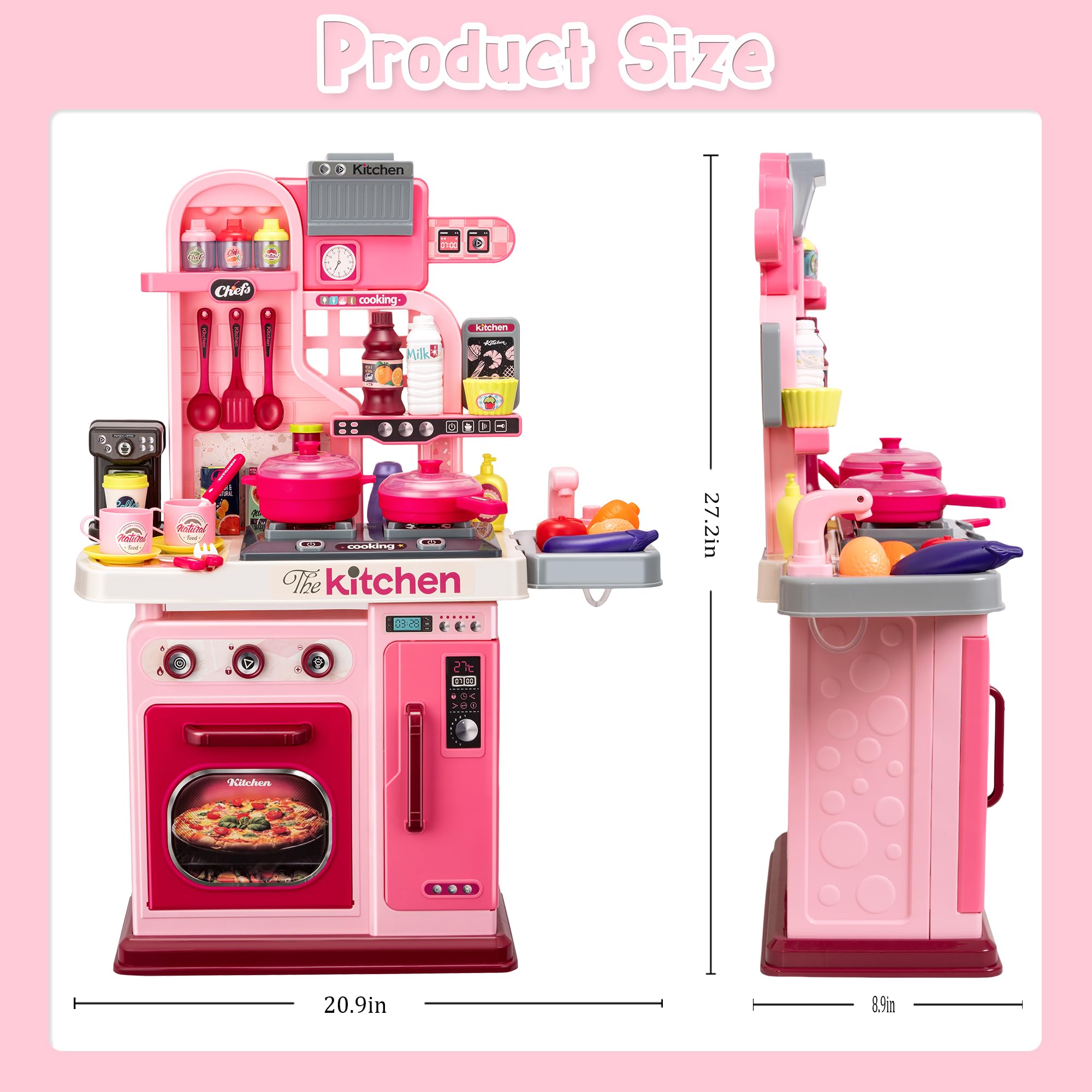 Zaddgiuuy Pink theme design for toddlers' kitchen play and sharing