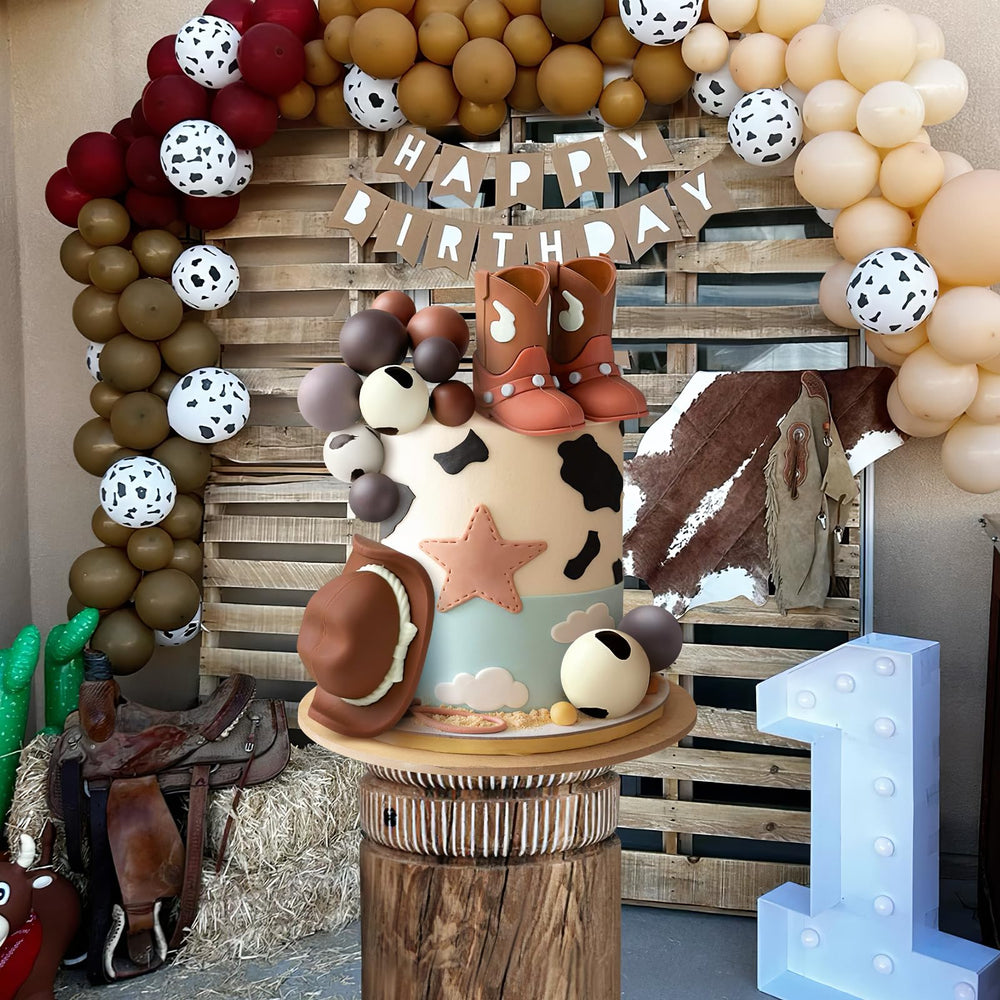 Zafena ball decorations add texture to layered cakes.