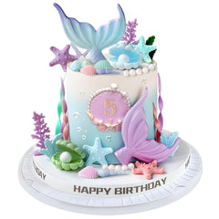 Zafena mermaid-tail-topper-blue-purple enhances cakes with oceanic charm.