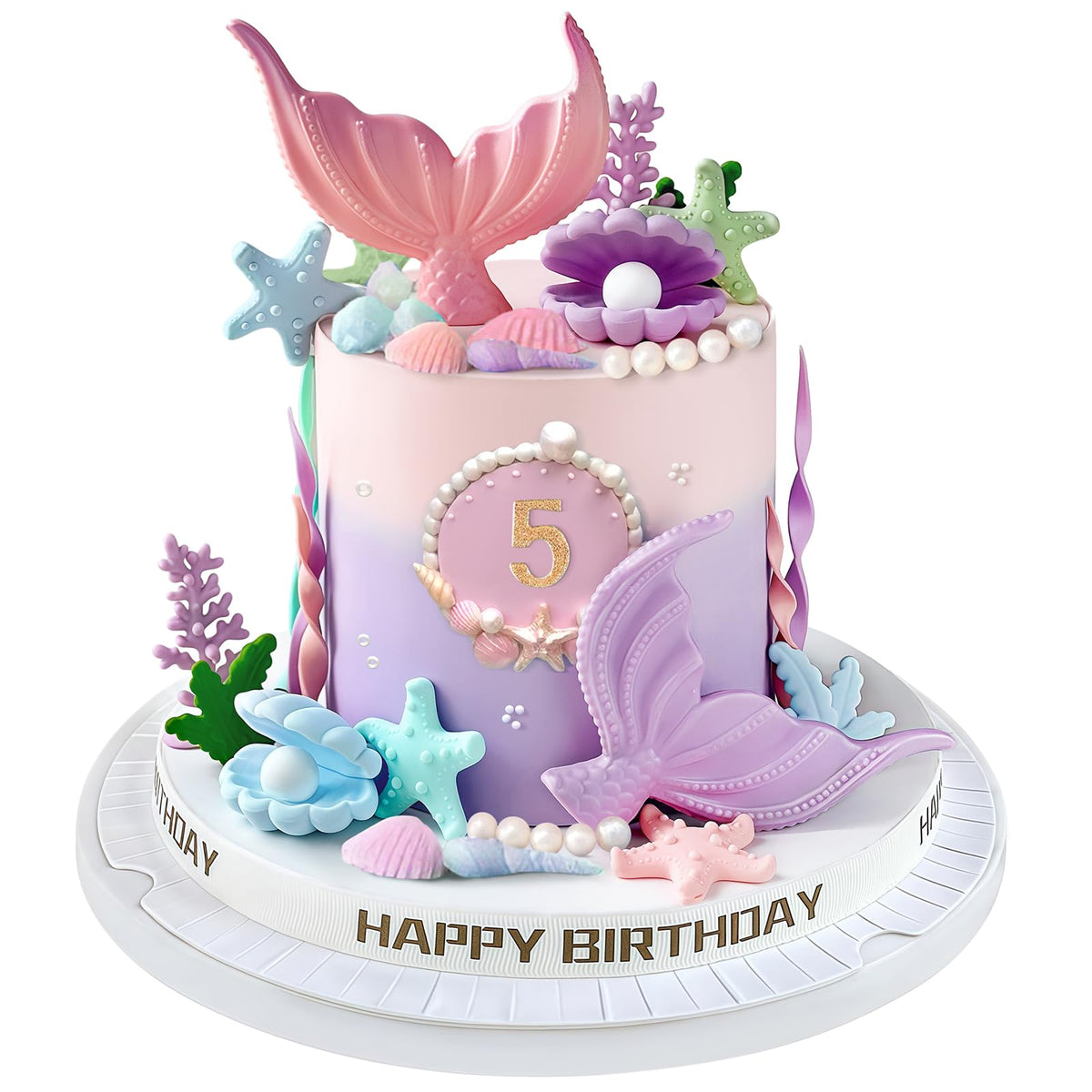 Zafena mermaid tails toppers set of two for quick elegant cake decoration