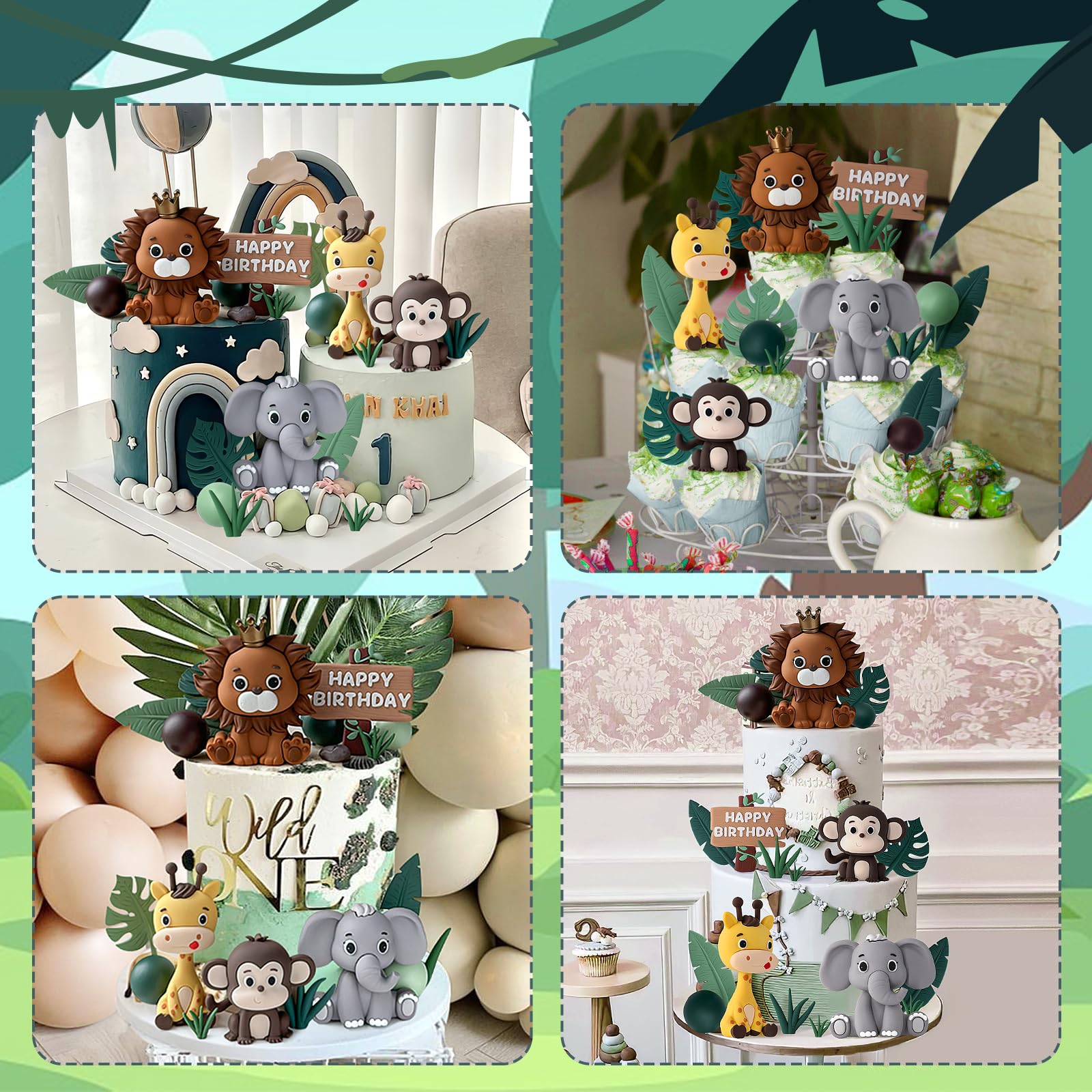 Zafena Safari monkey cake topper adds character to desserts.