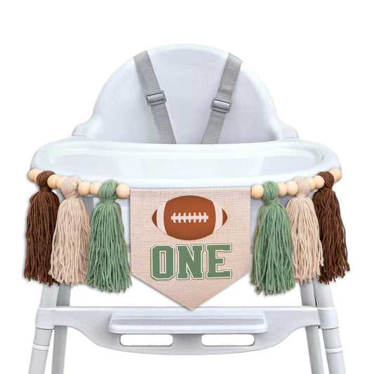 ZAIBIANHAO high chair banner with football ONE design boosts photo worthy moments