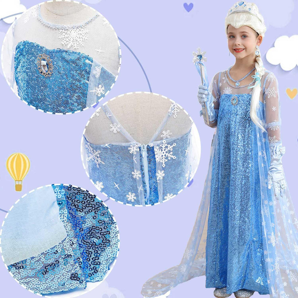 ZaisuiFun Princess Elsa dress accessory pack including wig crown and jewelry