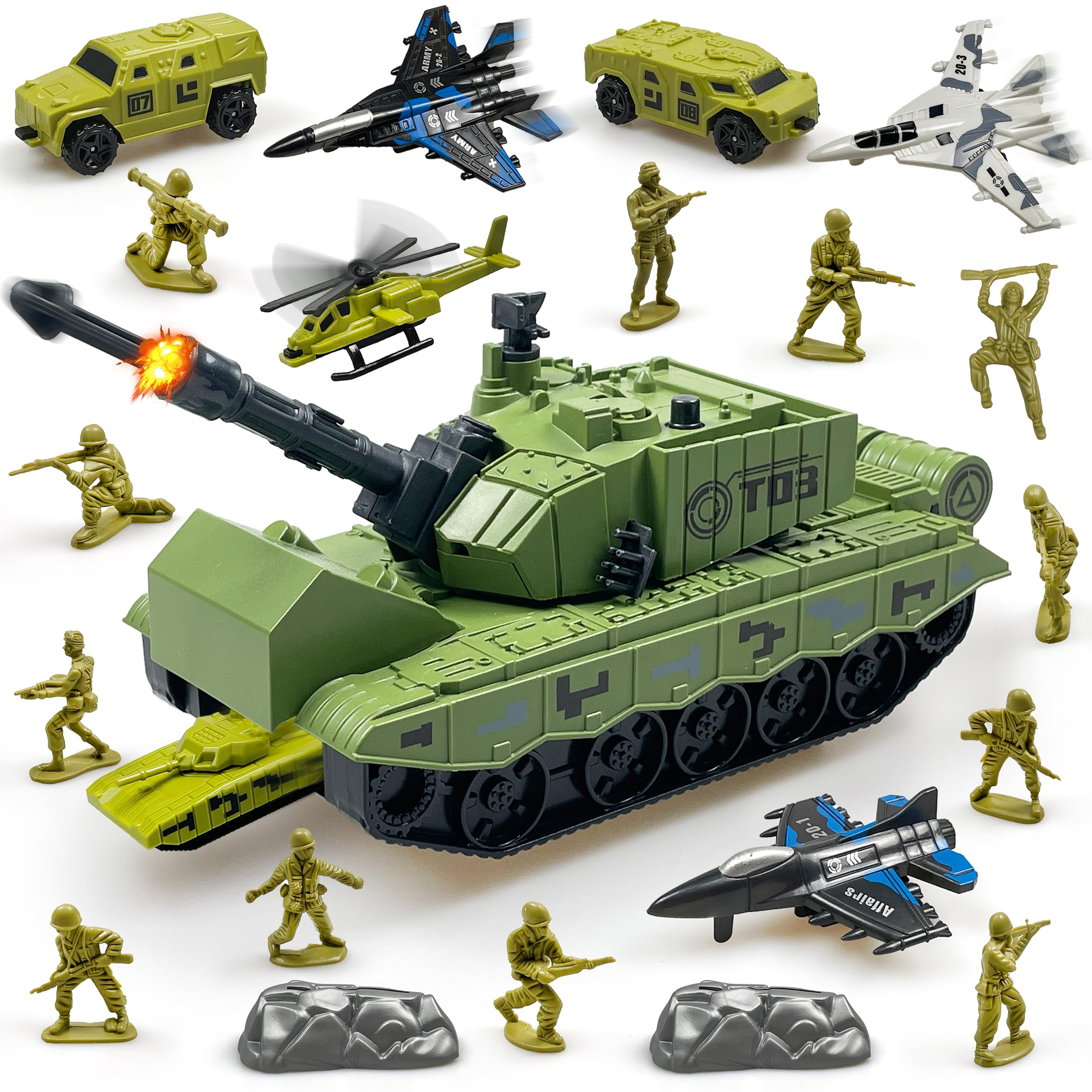 ZAKVENFUN military tank toy big tank for durable imaginative play