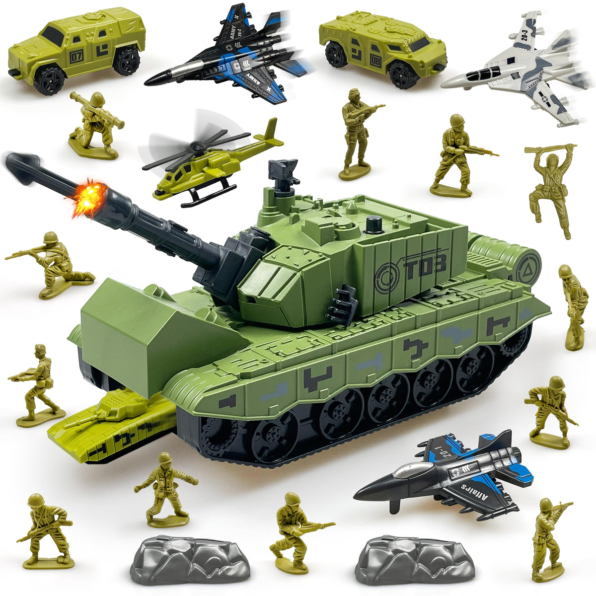 ZAKVENFUN military tank toy big tank for durable imaginative play